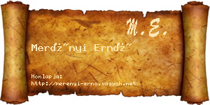 Merényi Ernő névjegykártya