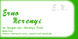 erno merenyi business card